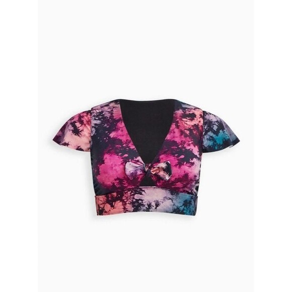 Torrid Womens Wireless Flutter Sleeve Bikini Top Size 2XL Tie Dye Keyhole Beach - Picture 11 of 12